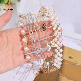 ที่คาดผม โลหะผสม ประดับมุก พลอยเทียม / ที่คาดผม ผีเสื้อ ไข่มุก หลายชั้น / ที่คาดผม เพชร / เครื่องประดับผม สําหรับงานเลี้ยง