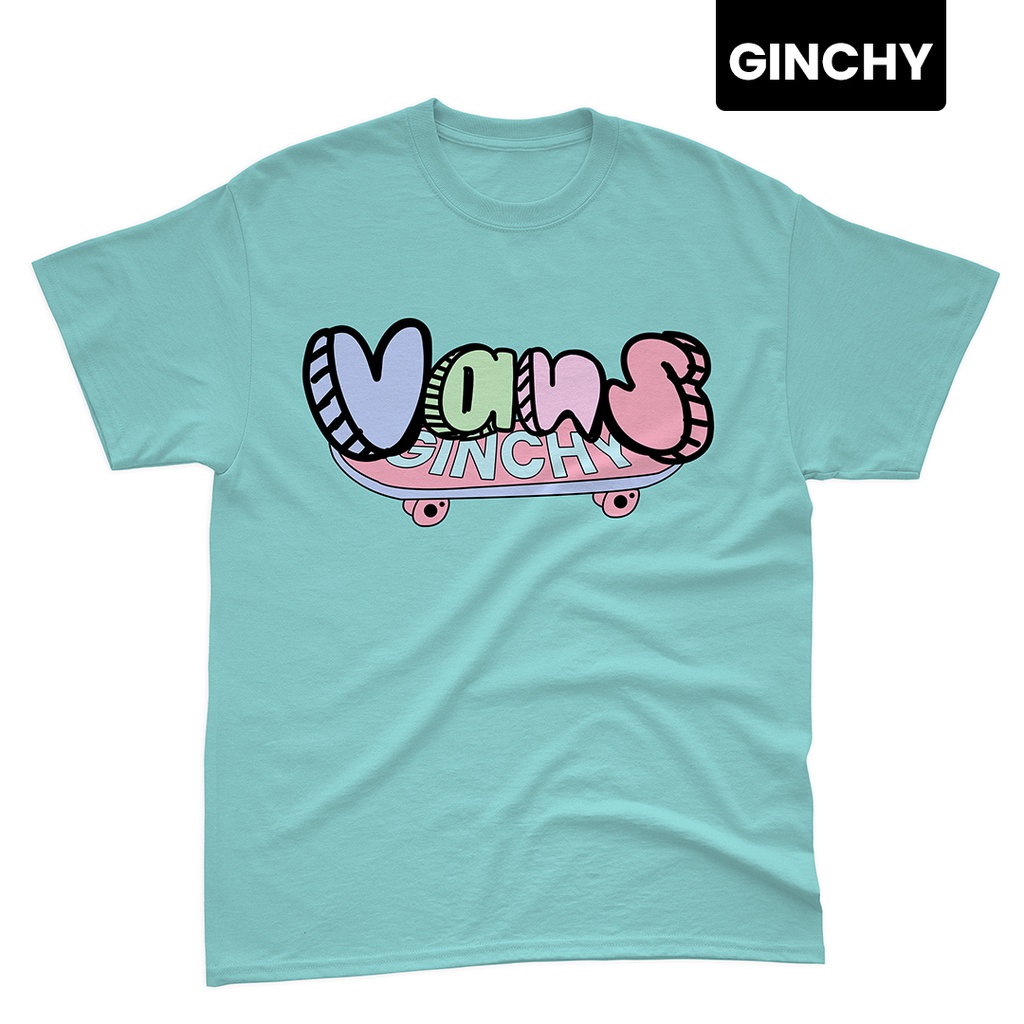 ใหม่-v-pastel-tee-tops-unisex-vans-t-shirt