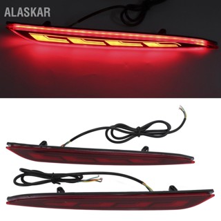 ALASKAR 2 ชิ้น LED กันชนหลังไฟเบรกไฟเลี้ยวแบบไดนามิกสะท้อนแสง 3-in-1 แทนสำหรับ Tesla รุ่น S 2014-2020