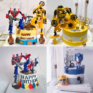 พร้อมส่ง ของเล่นหุ่นยนต์ Transformers Optimus Prime Bumblebee TRANSFORMER ขนาด 18 ซม. สําหรับตกแต่งเค้ก