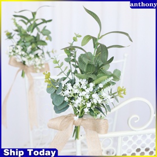 Anthony เก้าอี้แต่งงาน กลางแจ้ง ดอกไม้ ยูคาลิปตัส ใบไม้ โบ ทางเดิน จัดดอกไม้ สําหรับงานแต่งงาน พิธีโบสถ์