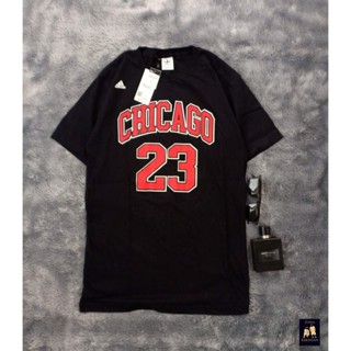 เสื้อยืด พิมพ์ลาย Nba CHICAGO BULLS JORDAN สีดํา สําหรับผู้ชาย และผู้หญิง