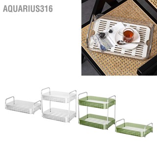 Aquarius316 ราวตากถ้วยพร้อมถาดระบายน้ำเคาน์เตอร์ชั้นวางของตู้เก็บของสำหรับครัวในบ้าน