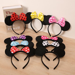 Disney ที่คาดผม ลายมิกกี้ มินนี่ เมาส์ หู ที่คาดผม เด็ก เจ้าหญิง ปาร์ตี้ เด็ก โบ จุด ที่คาดผม ฮาโลวีน วันเกิด คริสต์มาส ที่คาดผม