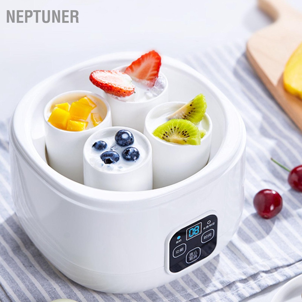 neptuner-เครื่องทำโยเกิร์ตอัตโนมัติมัลติฟังก์ชั่นเครื่องทำโยเกิร์ตกรีกไฟฟ้าแบบโฮมเมดขนาดกะทัดรัดสำหรับหอพักในครัว