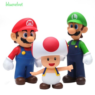 Bluevelvet โมเดลฟิกเกอร์ อนิเมะ Super Mario Bros. น่ารัก สําหรับตกแต่งบ้าน