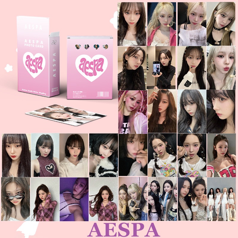 โปสการ์ด-อัลบั้มรูป-kpop-aespa-เลเซอร์-50-ชิ้น-กล่อง