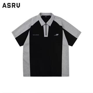 ASRV เสื้อโปโลแขนสั้นผู้ชายและศิลปะประจําวันอเนกประสงค์หลวมเมืองแฟชั่นฮาราจูกุ 2023 อารมณ์แนวโน้ม