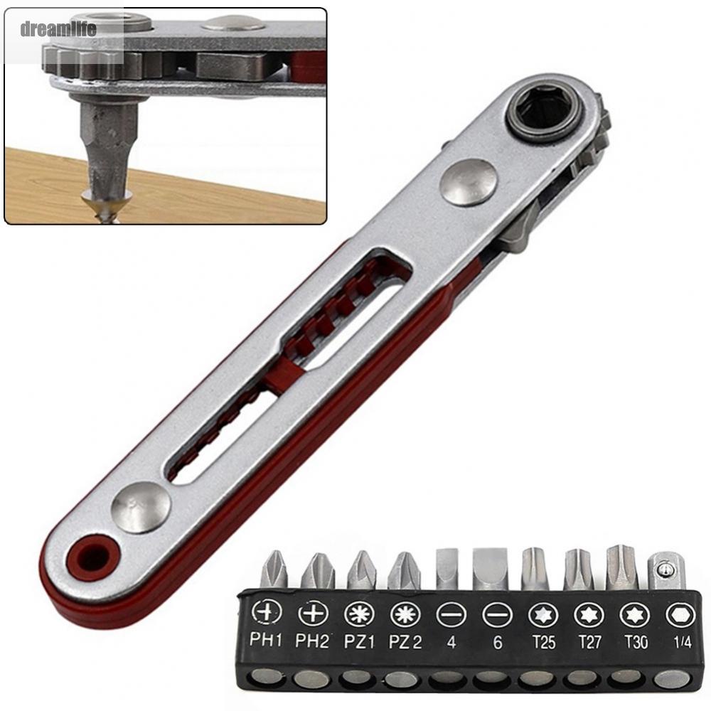dreamlife-ratchet-wrench-tool-mini-offset-103mm-4-inch-16-teeth-90-degree-bit-set