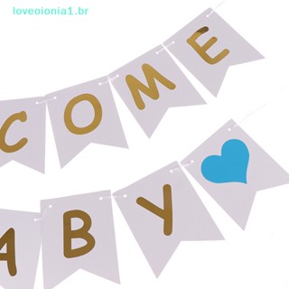 Loveoionia1 ธงแบนเนอร์ Welcome Baby สําหรับตกแต่งวันเกิดเด็ก