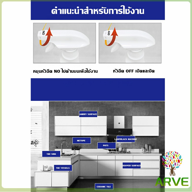 arve-น้ำยาทำความสะอาดเครื่องครัว-น้ำยาล้างคราบมัน-500ml-kitchen-cleaner