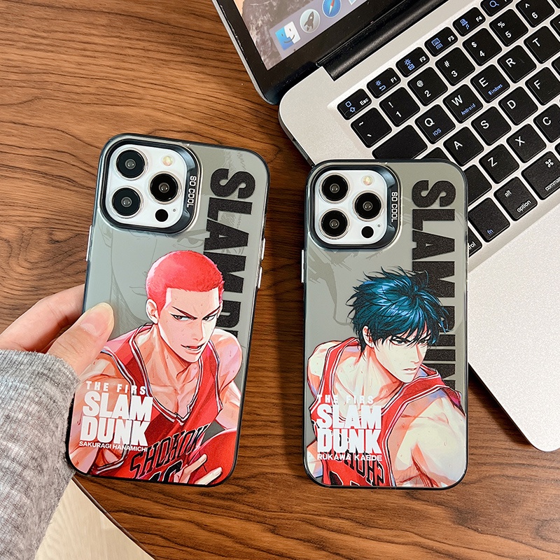 เคสโทรศัพท์มือถือ-ผิวด้าน-พิมพ์ลาย-slam-dunk-สองชั้น-สําหรับ-iphone-14-pro-max-13-12-pro-max-11
