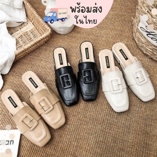 คุ้มที่สุด! พร้อมส่ง ส้นสูง 1.5 นิ้ว 35-40 รองเท้าเปิดส้น หัวเข็มขัด 9921