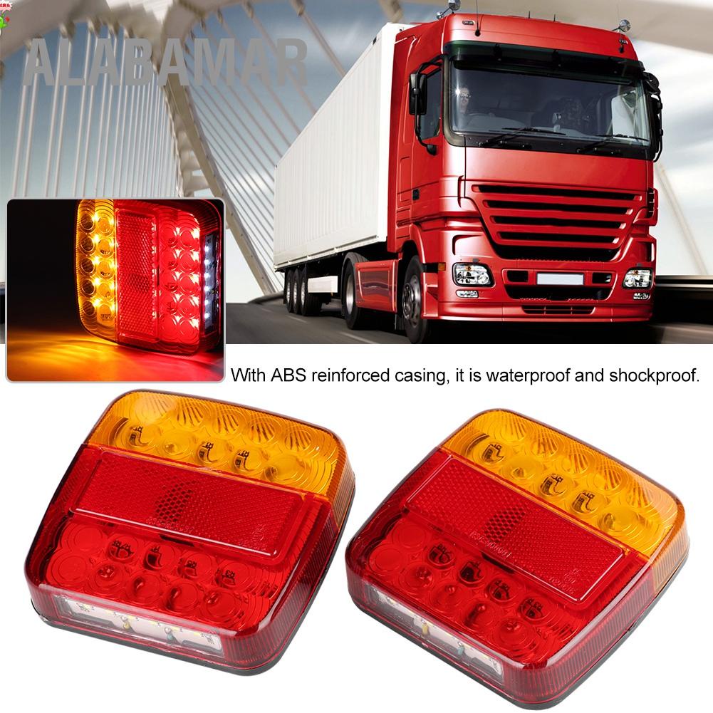alabamar-2-ชิ้น-12v-20led-ไฟท้ายสีคู่สำหรับรถบรรทุกพ่วง-ฝาครอบหลอดไฟสีแดงสีเหลือง
