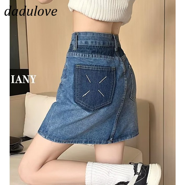 dadulove-new-korean-version-of-ins-thin-retro-denim-skirt-niche-high-waist-a-line-skirt-package-hip-skirt