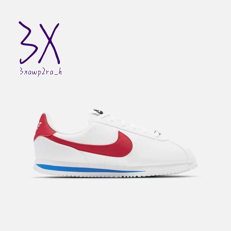 สปอตสินค้า-nike-cortez-forrest-gump-รองเท้าผ้าใบแฟชั่นผู้ชายและผู้หญิงสีขาวและสีแดง-รองเท้า