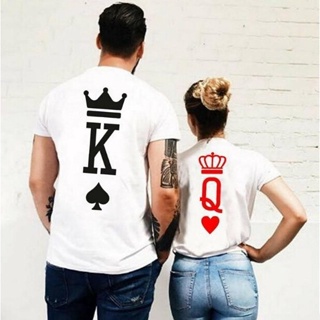KING QUEEN Princess Prince Family T-Shirt Women Men Tops Couple Card Suit Funny Design Tshirt