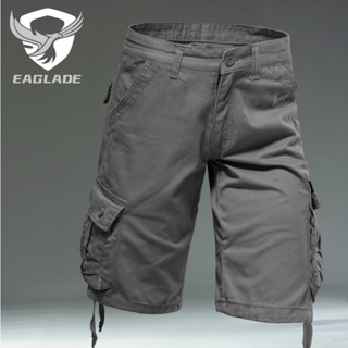 Eaglade กางเกงคาร์โก้ ขาสั้น ลําลอง สําหรับผู้ชาย สีเทา