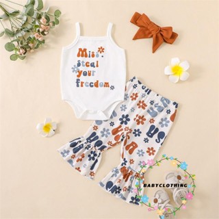 Babyclothes- ชุดรอมเปอร์ แขนกุด และกางเกงขายาว และที่คาดผม แฟชั่นฤดูร้อน สําหรับเด็กผู้หญิง