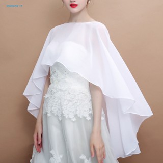 Angeyong ผ้าคลุมไหล่ คอกลม ผ้าชีฟอง แบบบาง ทรงพิเศษ สีพื้น แฟชั่นสําหรับผู้หญิง งานแต่งงาน ปาร์ตี้