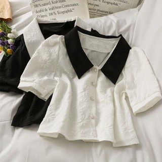 เสื้อครอปท็อปลําลอง แบบนิ่ม ทรงหลวม เข้ากับทุกการแต่งกาย แฟชั่นฤดูร้อน สไตล์สตรีท สําหรับนักเรียนหญิง