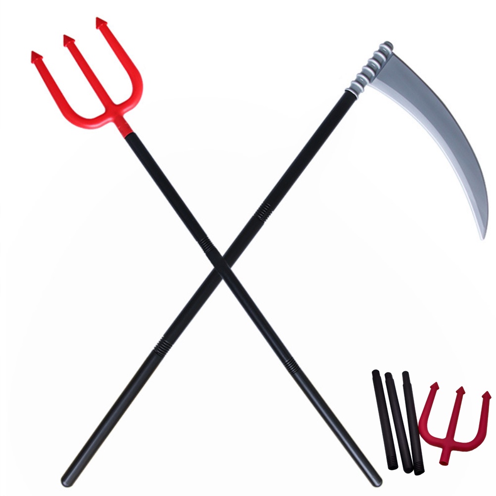 Heo~4 ส่วน Splicing Grim Reaper Scythe Demon Trident ของเล่นคอสเพลย์ฮา ...