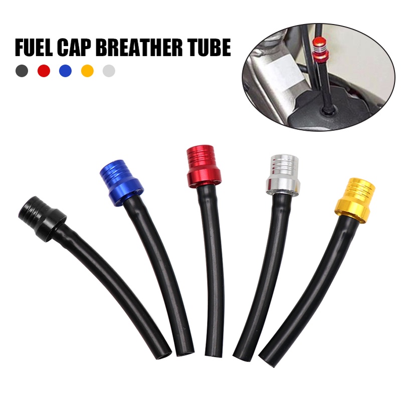 Motorcycle Gas Fuel Cap Single Way Valves Vent Breather Hoses Tubes For