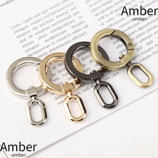 AMBER สปริงโอริง หัวเข็มขัด สีดํา/ทอง/สีเงิน/สีบรอนซ์ ชุบสังกะสีอัลลอยด์ ตะขอกระเป๋า หัวเข็มขัด