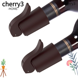 Cherry3 จุกยางซิลิโคน โพลีคาร์บอเนต สีดํา แดง สําหรับปิดขวดไวน์ 2 ชิ้น