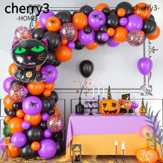 Cherry3 ลูกโป่งฟิล์มอลูมิเนียม รูปค้างคาว สีส้ม สีดํา สําหรับตกแต่งบ้าน ปาร์ตี้ฮาโลวีน
