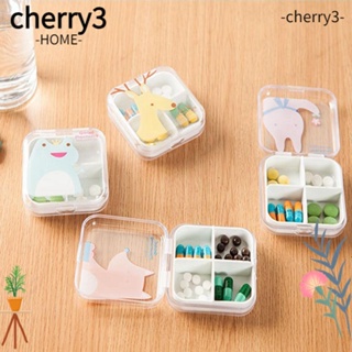 Cherry3 กล่องยาเปล่า พลาสติก ขนาดเล็ก น่ารัก แยกยา