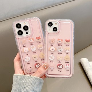 เคสใสถุงลมนิรภัย for iPhone 11 14 Pro Max XR 6 7 8 Plus 13 12 Pro Max XS MAX 7 8 เคสโทรศัพท์มือถือการ์ตูน กันกระแทก