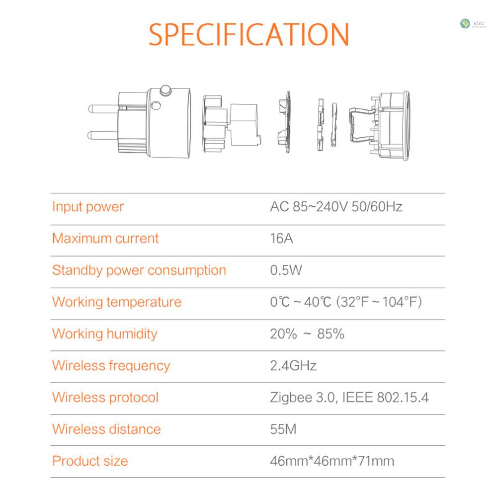 พร้อมส่ง-tuya-zigbee-16a-เครื่องวัดแรงดันไฟฟ้าอัจฉริยะ-ปลั๊ก-eu-ควบคุมผ่านแอพ-ใช้ได้กับโทรศัพท์มือถือ