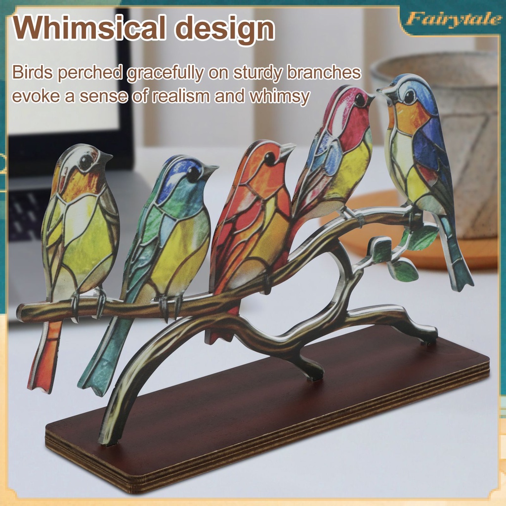 stained-birds-on-branch-desktop-ornaments-double-sided-colourful-birds-series-animal-shape-iron-art-craft-flat-surface-birds-statue-gift