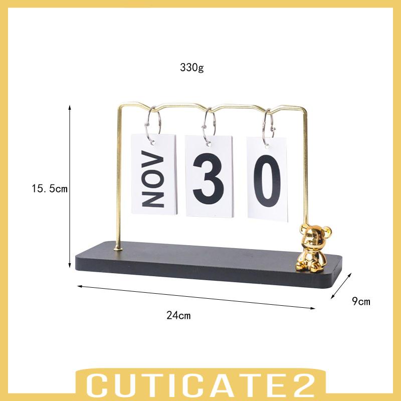 cuticate2-ปฏิทินตั้งโต๊ะ-ฐานไม้-รูปหมี-สําหรับตกแต่งบ้าน-ห้องนอน-ห้องครัว