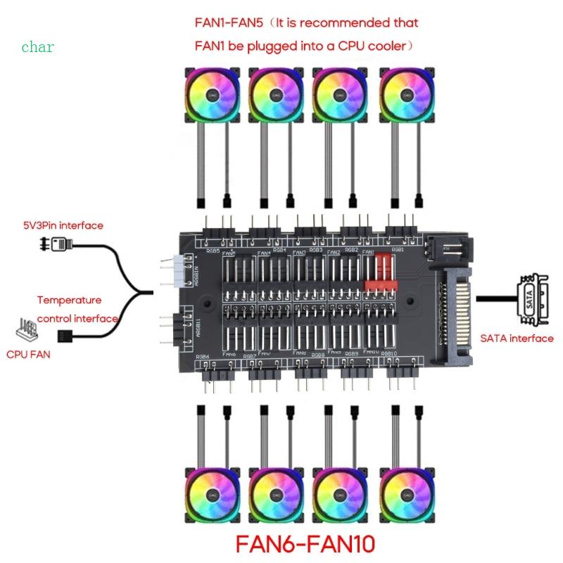 char-pwm-rgb-พัดลมระบายความร้อน-led-10-พอร์ต-12v-4pin-3-pin-5v-3pin