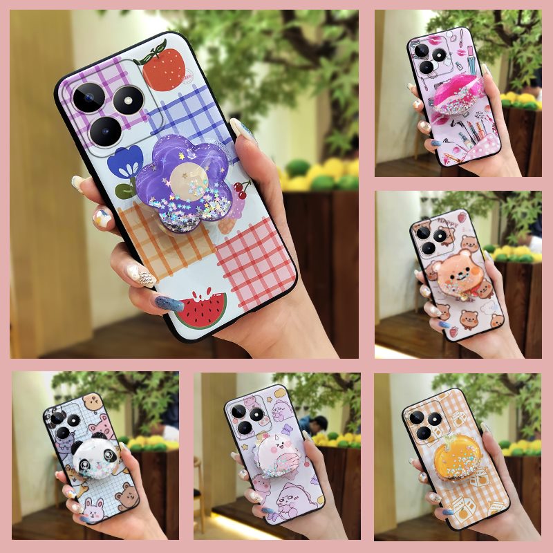 soft-case-tpu-phone-case-for-realme-c53-narzo-n53-anti-knock-protective-cartoon-silicone-drift-sand-dirt-resistant-kickstand