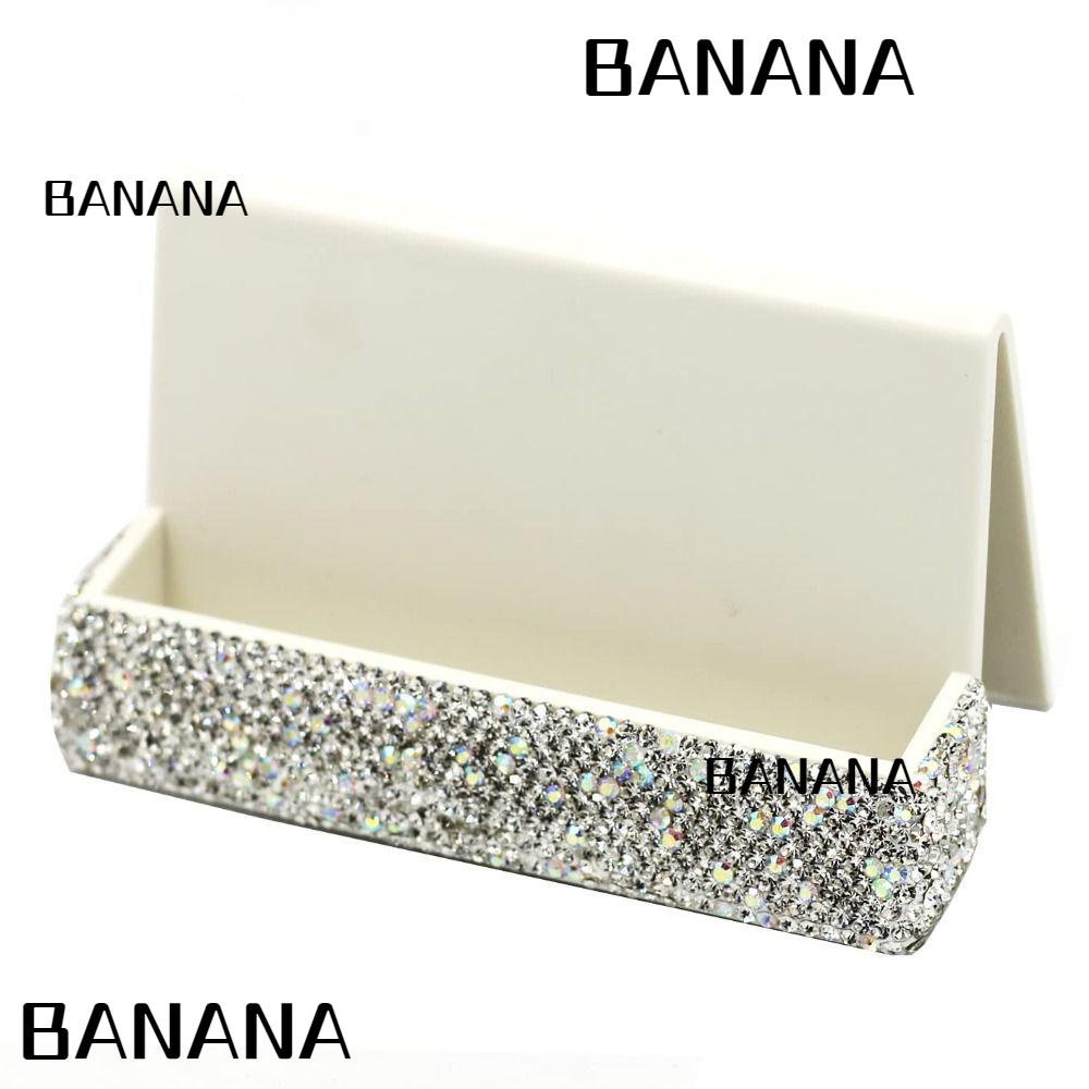 banana1-ที่เก็บนามบัตร-ประดับคริสตัล-พลอยเทียม-สีขาว-สําหรับตกแต่งบ้าน