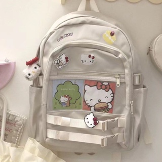 Japanese hello kitty soft sister cute campus Hello Kitty computer students large-capacity backpack schoolbag