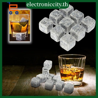 Whisky Stones Set Reusable Stainless Steel Chilling Rocks Gift For Men Ice Wine Stone ก้อนน้ำแข็งสแตนเลส
