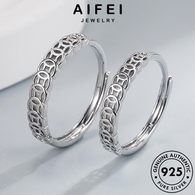 aifei-jewelry-โชคลาภย้อนยุค-แหวน-silver-เงิน-แฟชั่น-925-ต้นฉบับ-เครื่องประดับ-เครื่องประดับ-เกาหลี-คู่รัก-แท้-r312