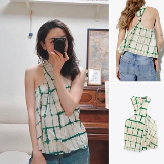 T TRAF 23 เสื้อคาร์ดิแกน คอผูกปม ผ่าหลัง พิมพ์ลาย สไตล์ใหม่ แฟชั่นฤดูใบไม้ผลิ ฤดูร้อน2899306 2899/306