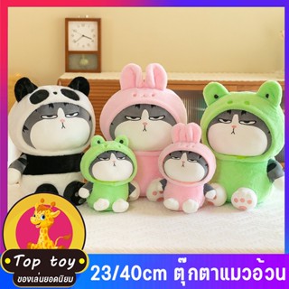 พร้อมส่ง ตุ๊กตาแมว ตุ๊กตาแมวอ้วน ที่สามารถเปลี่ยนร่างได้ ตุ๊กตาตัวใหญ่ กบแมวตุ๊กตา ของเล่นตุ๊กตา 23/40cm ของเล่นเด็ก