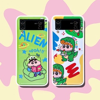 เคสโทรศัพท์มือถือแบบแข็ง กันกระแทก ลายการ์ตูนชินจังน่ารัก สําหรับ Samsung Galaxy Z Flip 4 5G Z Flip 3