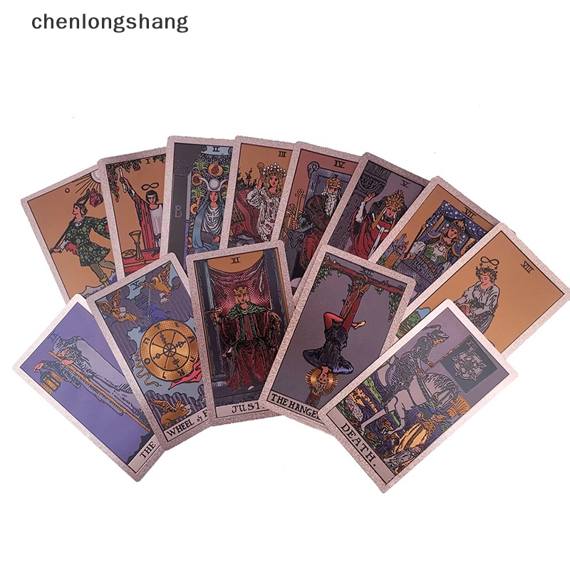 chenlongshang-ไพ่ทาโรต์-pvc-ฟอยล์สีทอง-กันน้ํา-ทนต่อการสึกหรอ