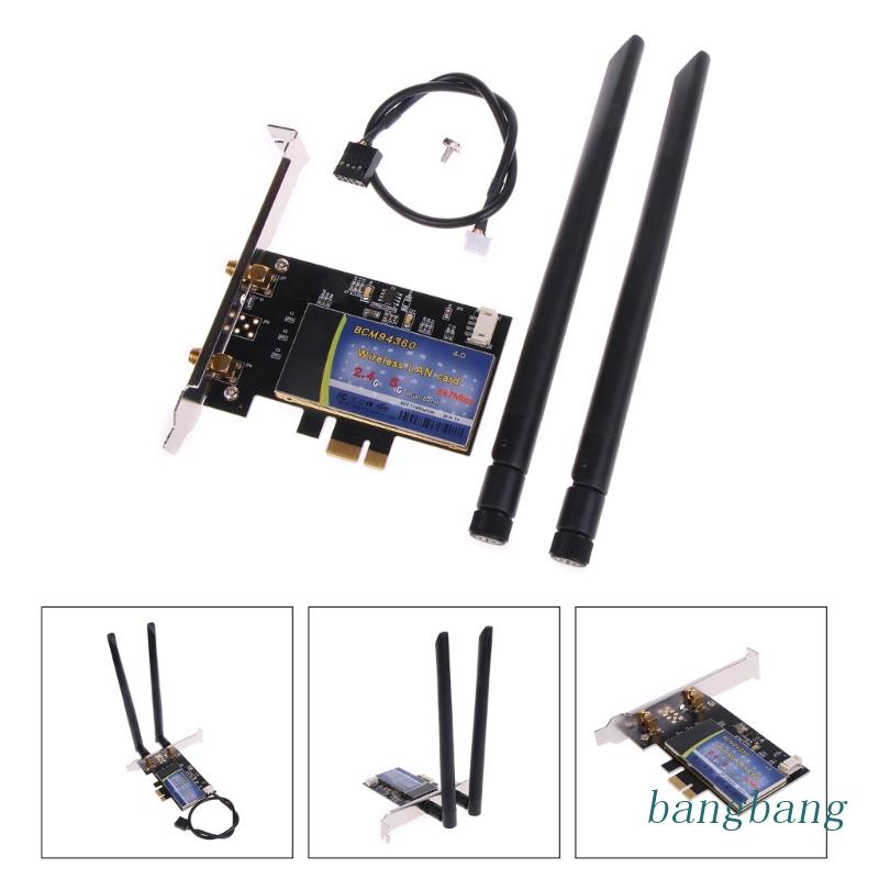 Bang อะแดปเตอร์การ์ดดูอัลแบนด์ Broadcom BCM94360 802.11AC 1200Mbps PCI ...