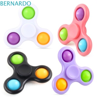 Bernardo สปินเนอร์ Pop It ของเล่นหมุนได้ สําหรับเด็กผู้หญิง Finger Push Bubble Hand Spinner Fingertip ของเล่นลดแรงกด สามนิ้ว Fidget