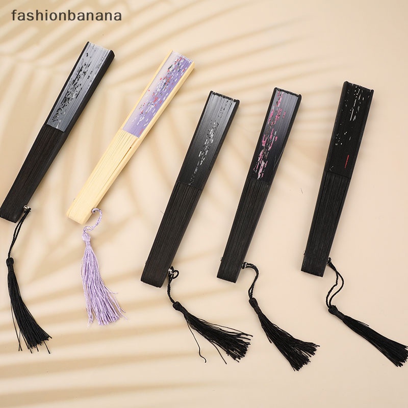 fashionbanana-พัดจีน-พับได้-คลาสสิก-เต้นรํา-พัด-พู่-คุณภาพสูง-ใหม่-พร้อมส่ง