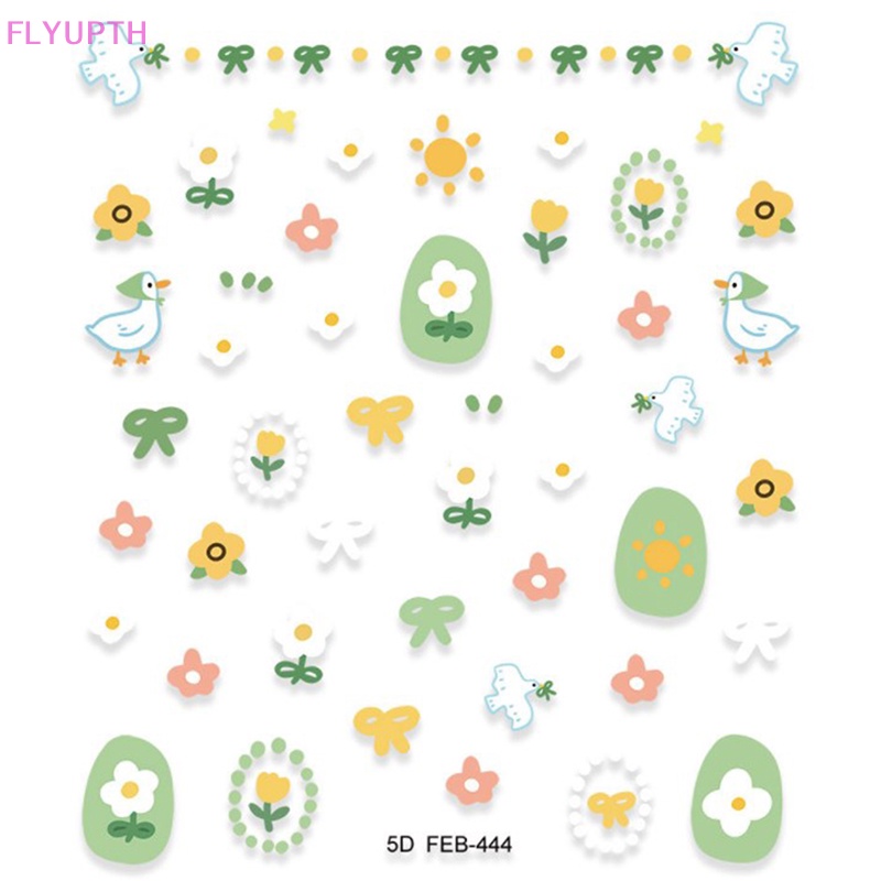 flyup-สติกเกอร์-ลายดอกไม้-5d-มีกาวในตัว-diy-สําหรับติดตกแต่งเล็บ-th