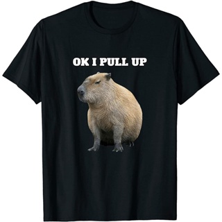 ลดกระหน่ํา ขายดี เสื้อยืดลําลอง แขนสั้น พิมพ์ลาย ok i lara capybara แฟชั่นสําหรับผู้ชาย 650708